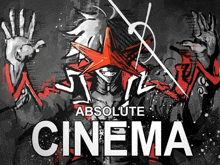 a poster for absolute cinema shows a man with a star in his eyes