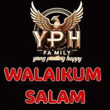 a yph family logo with a golden eagle on it