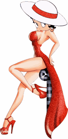 betty boop going out dressed red dress