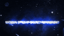 a blue background with the words national office of security enforcement in white letters