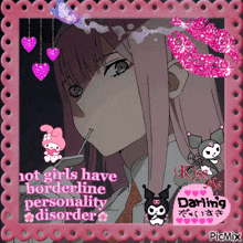 a picture of a girl with the words not girls have borderline personality disorder written on it