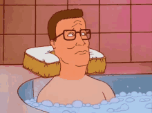 Hank Relaxing In Bubble Bath - King Of The Hill GIF