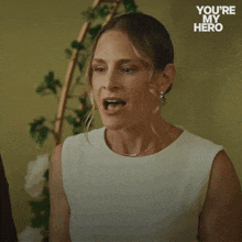 a woman says how did it go in a you 're my hero advertisement