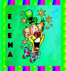 elena elena name name clown colorful
