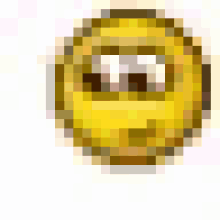 a close up of a yellow smiley face on a white background