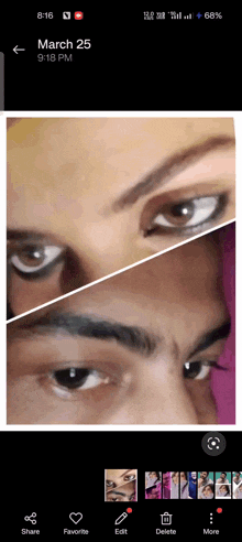 a picture of a woman 's eyes and a picture of a man 's eyes