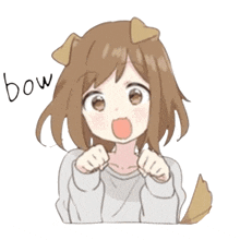 a girl with a dog 's ears on her head and a tail .