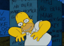 going crazy homer simpson the simpsons no tv and beer weird face