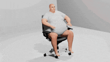 a cartoon character is sitting in an office chair with his arms outstretched