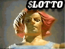 a statue of a woman with a sign that says slotto