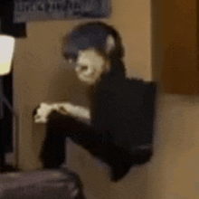 a blurry picture of a person with a hat on