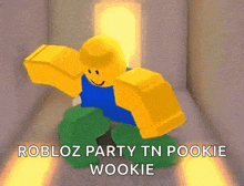 a picture of a roblox character with the words roblox party tn pookie wookie