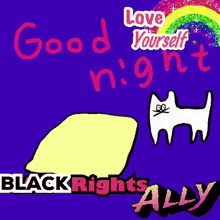 a poster that says good night and black rights ally on it