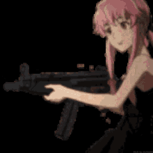 Shooter girl, aiming a gun, anime, glasses, manga, reload, HD wallpaper |  Peakpx