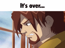 a cartoon of a man with the words it 's over