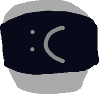 a drawing of a sad face on a black background