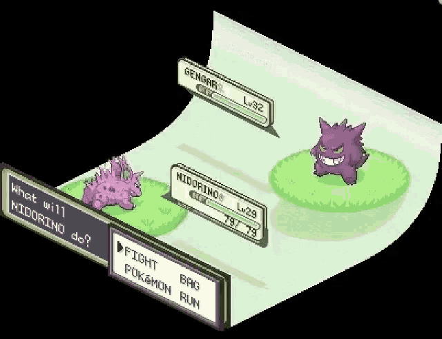 Gengar vs Nidorino (Leaf Green/Fire Red version) by Vidrovov on DeviantArt