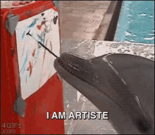 Much Talent GIF - Dolphin Painting Artist GIFs