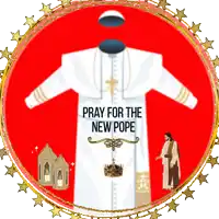 a poster that says pray for the new pope on the front
