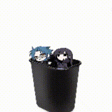 a pixel art drawing of a trash can with a flame coming out of it