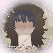 a drawing of a girl with the words when eres solo de najito