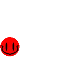a red smiley face with black lines on it