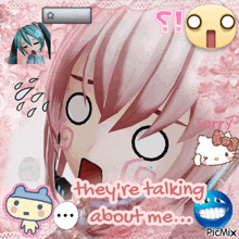 a picture of a girl with the words they 're talking about me on the bottom
