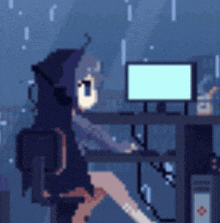 Pixel Art Computer GIF - Pixel Art Computer Rain GIFs