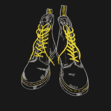 shoes docmartens grunge black yellow