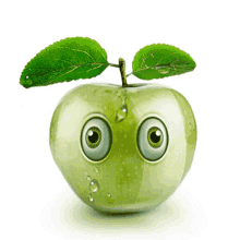 live green apple animated eyes