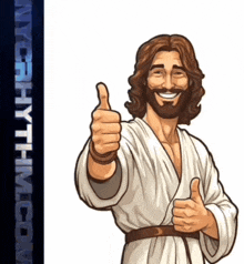 a picture of jesus giving a thumbs up