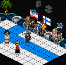 a group of people are sitting in chairs with a sign that says staff on it