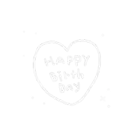 a black and white drawing of a heart that says `` happy birthday '' .