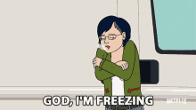 God Im Freezing Diane Nguyen GIF - God Im Freezing Diane Nguyen Alison Brie GIFs