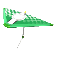 Green Checkered Glider Mario Kart Sticker - Green Checkered Glider Green Checkered Stickers