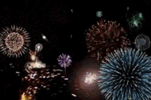 fireworks explosions night sky pretty celebration