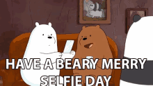 Happy Selfie Day Beary Merry GIF