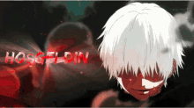 a cartoon character with white hair and the word hosgeldin in red