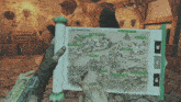 a person is holding a map that says the foreigner army