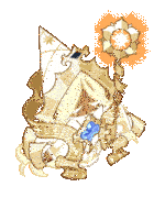 a cartoon character is wearing a crown and holding a flower