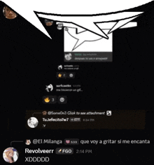 a screenshot of a chat with someone named revolverr