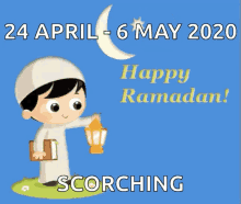 cartoon ramadan mubarak celebrate scorching greetings