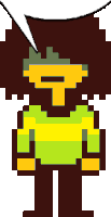 a pixel art of a person with a beard and a speech bubble .