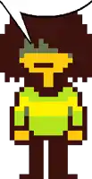 a pixel art of a person with a beard and a speech bubble .