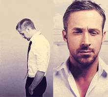 a man with a beard is wearing a white shirt and black tie