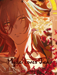 a picture of a man with red hair and the words mydei loves fien