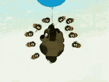 винни пух висеть шарик пчелы удар мультфильм GIF