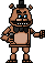 a pixel art drawing of freddy fazbear from five nights at freddy 's