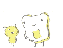 I Love You Toast Loves Butter GIF - I Love You Toast Loves Butter Hug GIFs