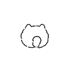a small white dog with a brown spot on its face is eating a piece of food .